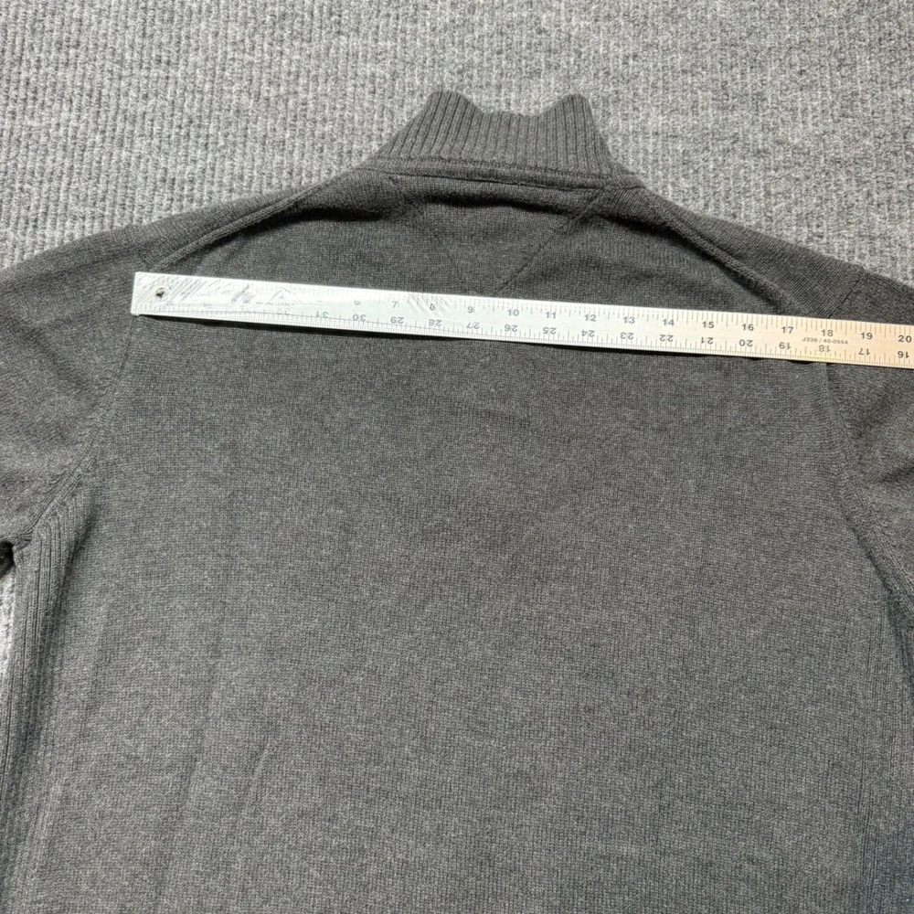 Tommy Hilfiger Mens XL Gray 1/4‎ Zip Cotton Knit Pullover Sweater Mock Neck Logo